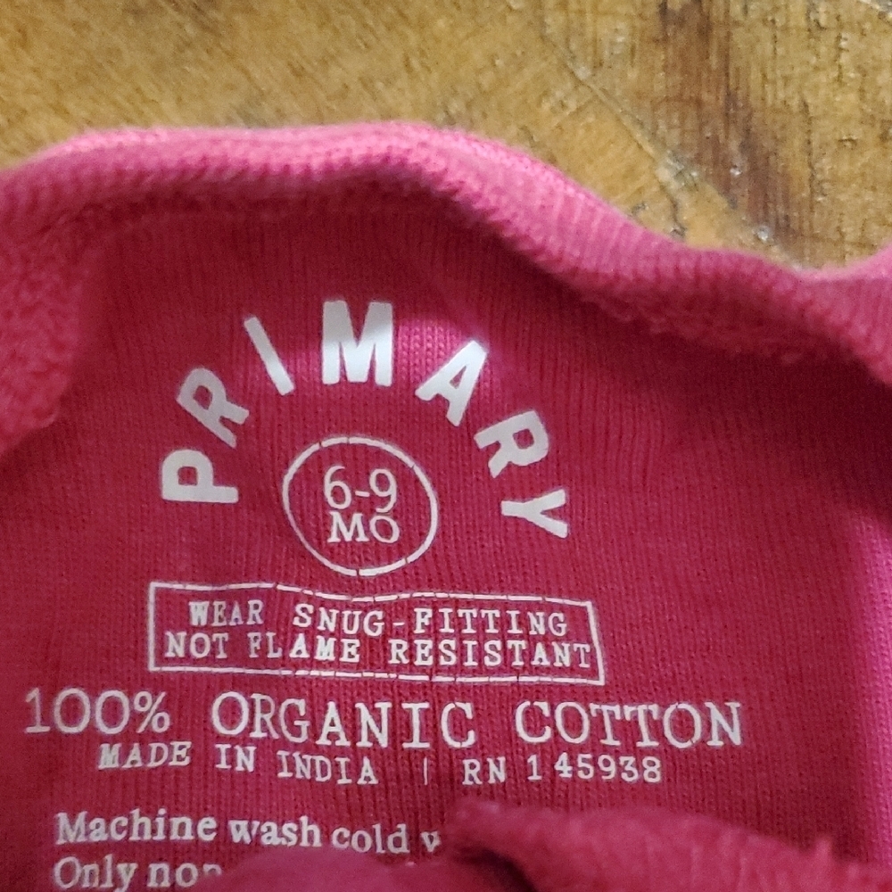 Primary Raspberry Kids Footie One Piece - Picture 2 of 3